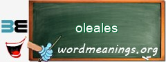 WordMeaning blackboard for oleales